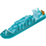 blue shipping boat icon