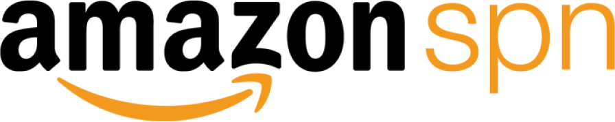 Amazon SPN logo: the black Amazon wordmark with its orange smile arrow, followed by "spn" in orange